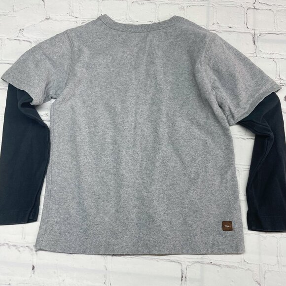 Tea Collection Long Sleeved Cotton Tee Bundle Size 5 Wolf Layered + Panther Gray - Picture 4 of 8